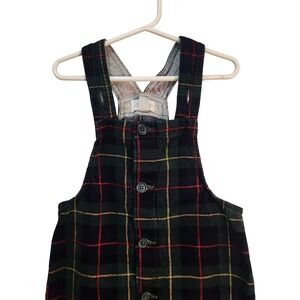 The Children's Place Girls Green Plaid Corduroy Jumper Dress Size 6X/7 Holiday